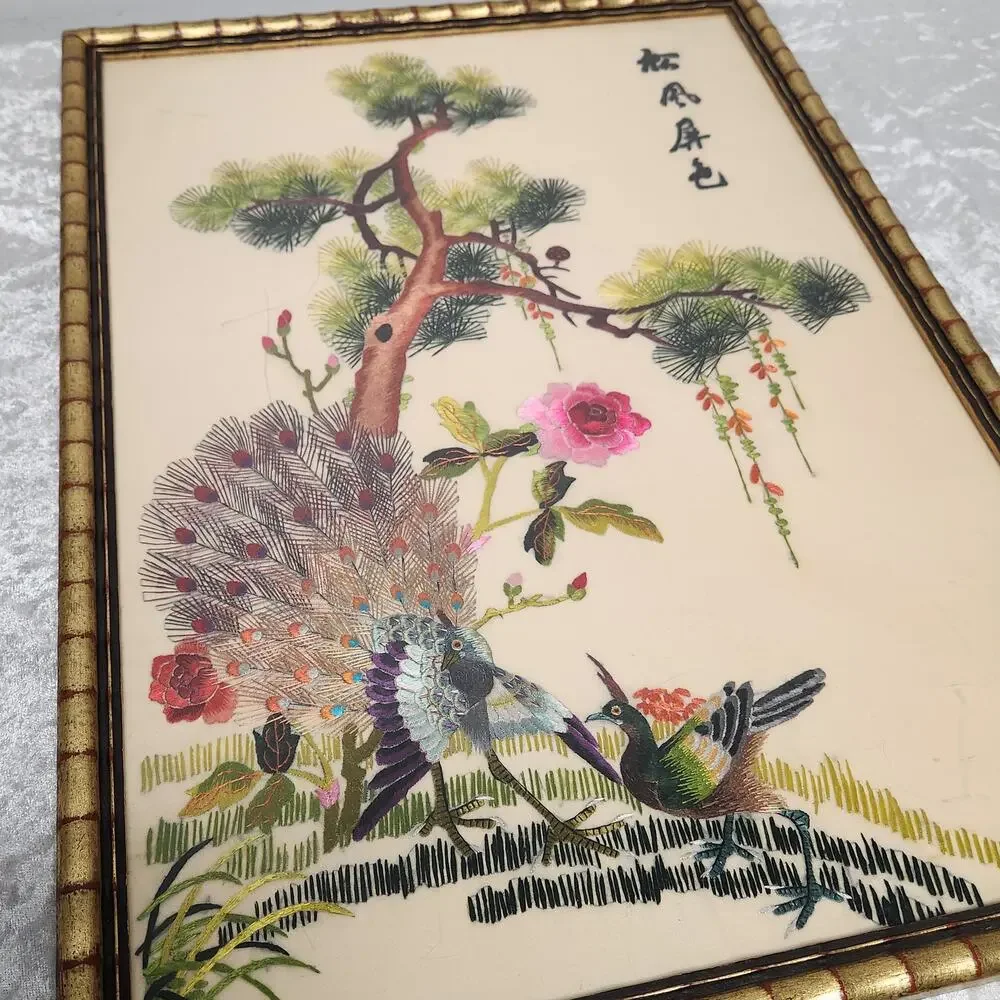 Vintage Wall Handing Colorful Silk Embroidery Design